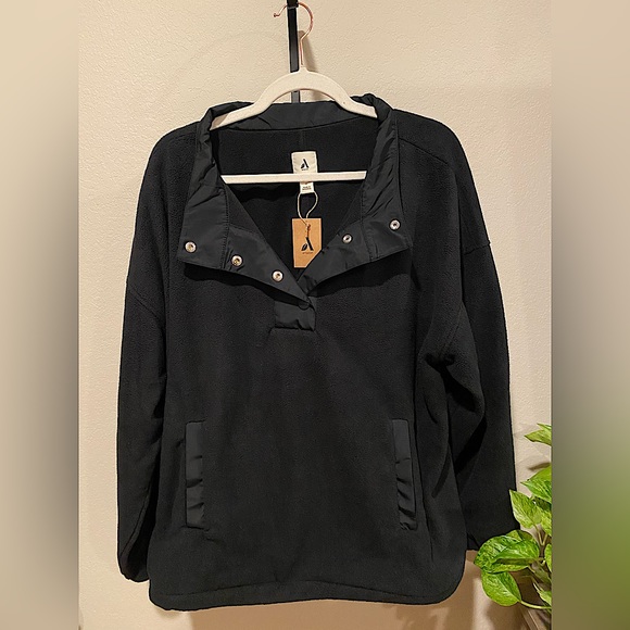 NWT Amazon Essential Women’s Relaxed Fit  Microfleece High Neck Black Pu… - Picture 1 of 9
